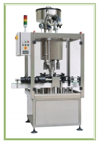 Rotary capping machines for screw or crown caps